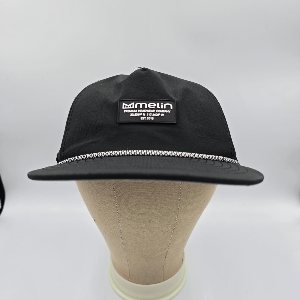 Melin Coronado Rope Hat Hydro Black Snapback Performance Adjustable Cap XL